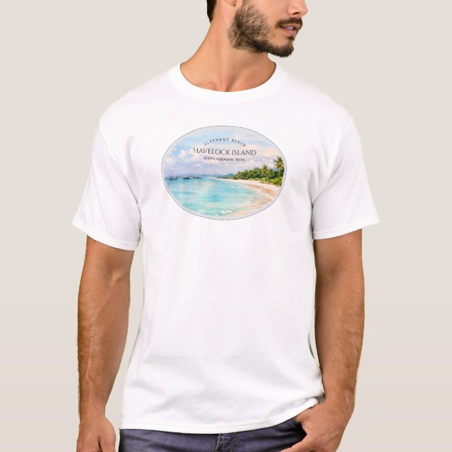 Camiseta Elephant Beach Watercolor – Andaman Keepsake Gift (Anverso)