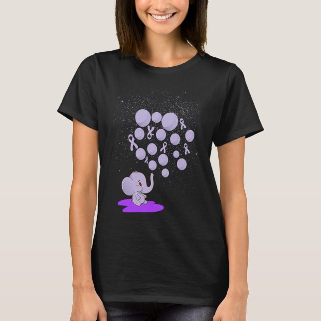 Camiseta Elephant Blowing Up Purple Balloons Overdose Aware (Anverso)