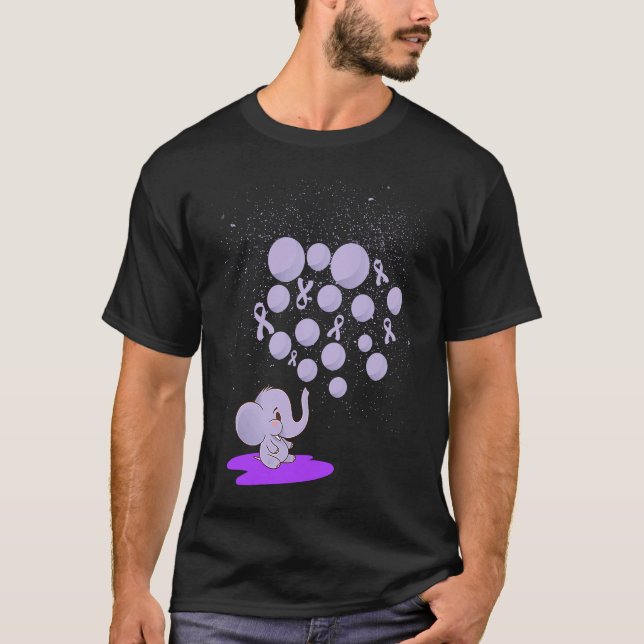 Camiseta Elephant Blowing Up Purple Balloons Overdose Aware (Anverso)
