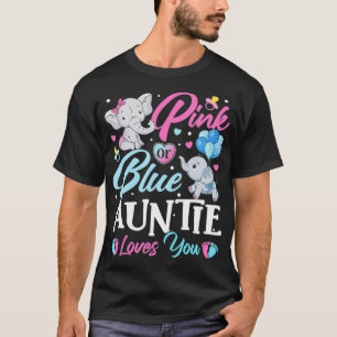 Camiseta Elephant Blue Pink Auntie Loves You Pregnancy Reve