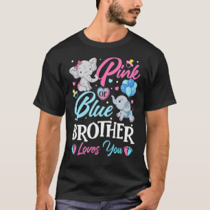 Camiseta Elephant Blue Pink Brother ama a tu embarazo Rev