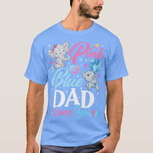 Camiseta Elephant Blue Pink Dad ama a tu revelación de emba