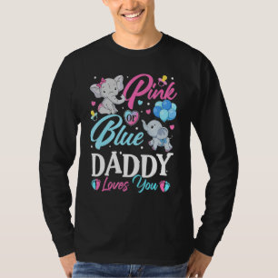 Camiseta Elephant Blue Pink Daddy te ama el embarazo Revea