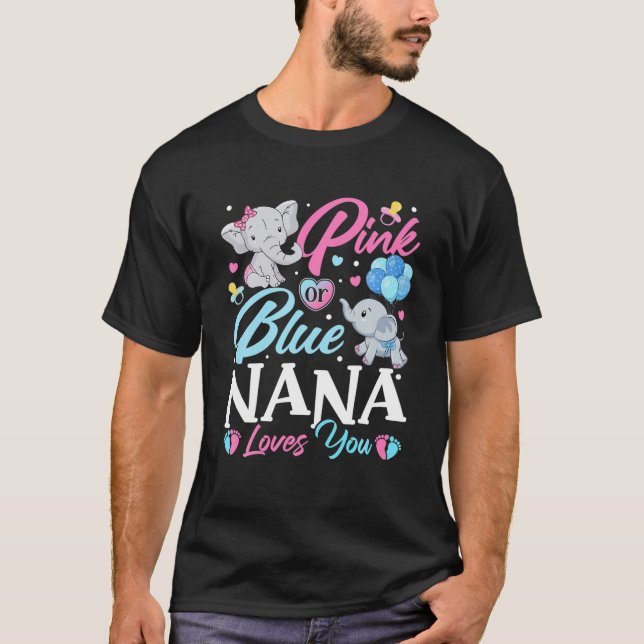 Camiseta Elephant Blue Pink Nana ama tu revelación de embar (Anverso)