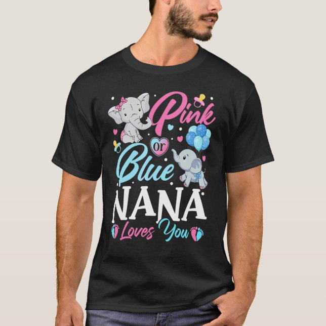 Camiseta Elephant Blue Pink Nana ama tu revelación de embar (Anverso)