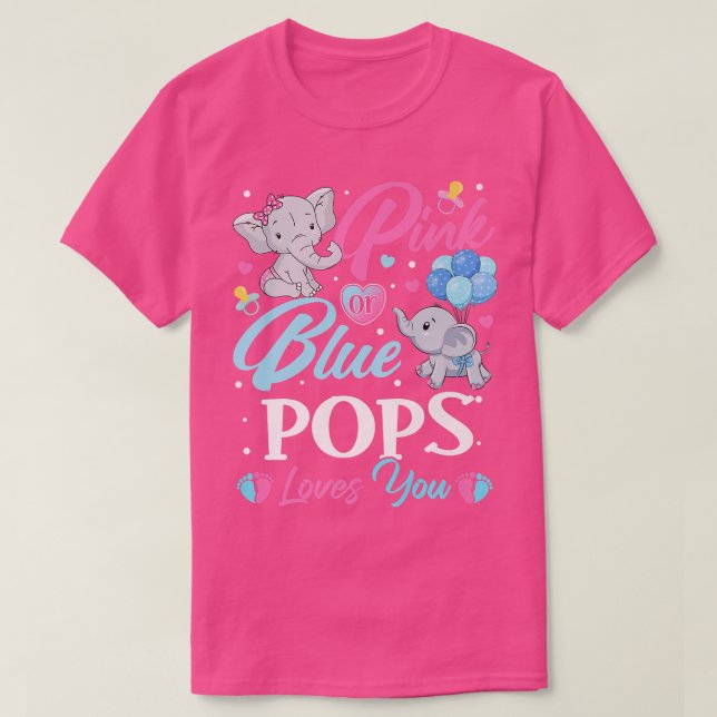 Camiseta Elephant Blue Pink POPS ama su revelación de embar (Diseño del anverso)