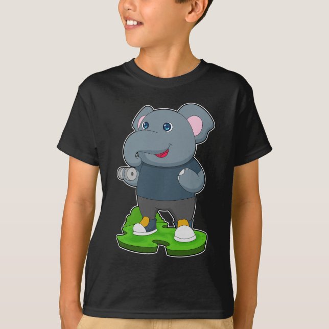 Camiseta Elephant Bodybuilding Dumbbell (Anverso)