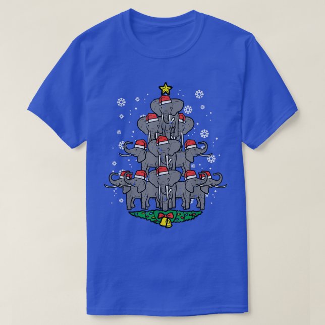 Camiseta Elephant Christmas Tree Animal Xmas PJs Pajamas Wo (Diseño del anverso)