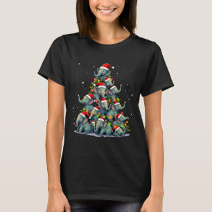 Camiseta Elephant Christmas Tree Funny Jumbo Holiday Cute E