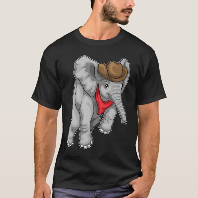 Camiseta Elephant Cowboy Cowboy gorra (Anverso)