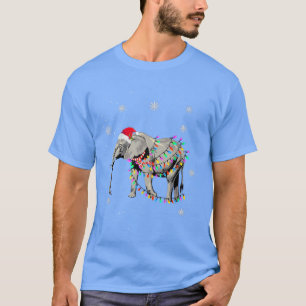 Camiseta Elephant Dog Cute Christmas Lights Cute Lover 