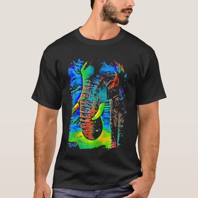 Camiseta Elephant Face Pop Art (Anverso)