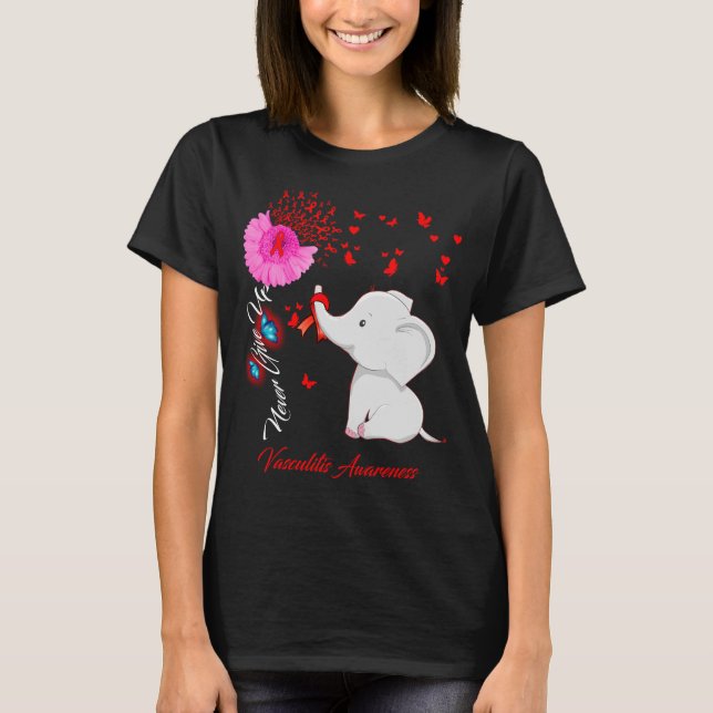 Camiseta Elephant Faith Hope Love Vasculitis Awareness (Anverso)