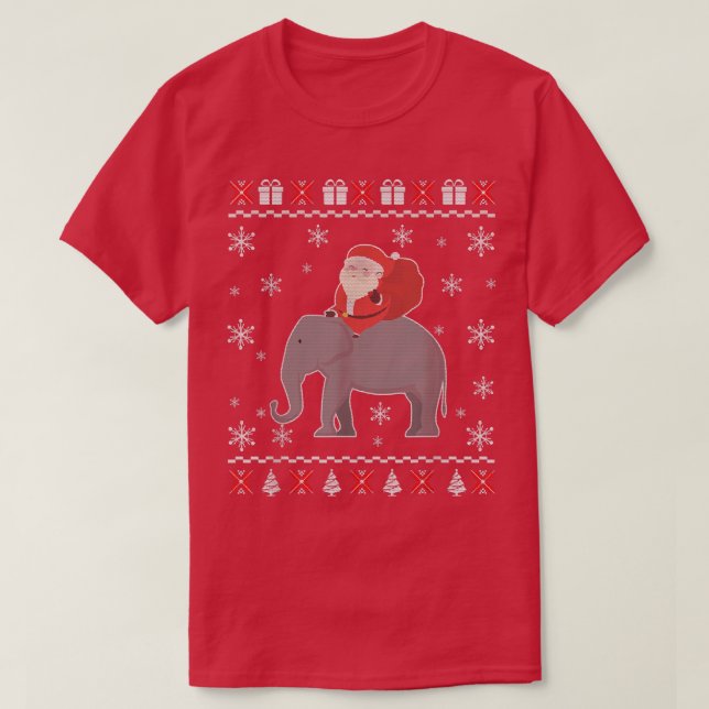 Camiseta Elephant Funny Navidades Feo Dulces Regalos Para W (Diseño del anverso)