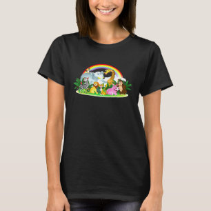 Camiseta Elephant Giraffe Lion Zoo Panda Rainbow