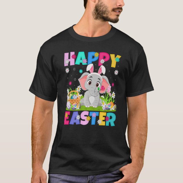Camiseta Elephant Happy Easter Bunny Elephant Easter Sunda (Anverso)