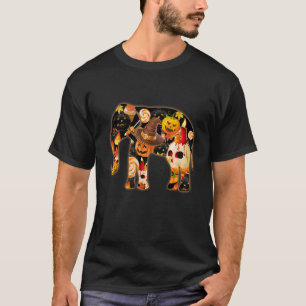 Camiseta Elephant Happy Halloween Jack O Lantern Witch Pump
