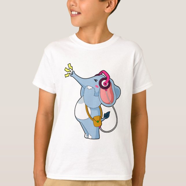 Camiseta Elephant Headphone Music (Anverso)