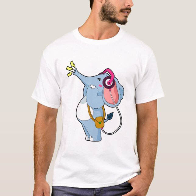 Camiseta Elephant Headphone Music (Anverso)