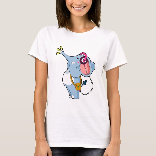 Camiseta Elephant Headphone Music (Anverso)
