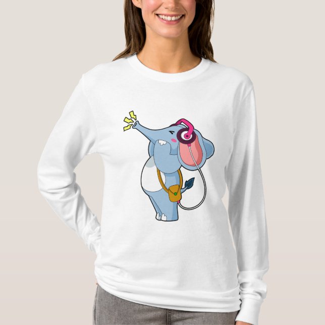 Camiseta Elephant Headphone Music (Anverso)