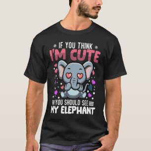 Camiseta Elephant Heart El día de San Valentín Animal Para 