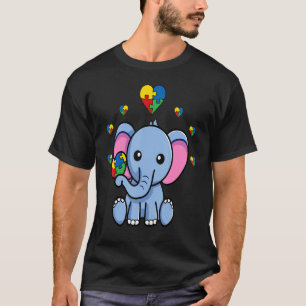 Camiseta Elephant Heart Puzzle Piece Autism Awareness Boys