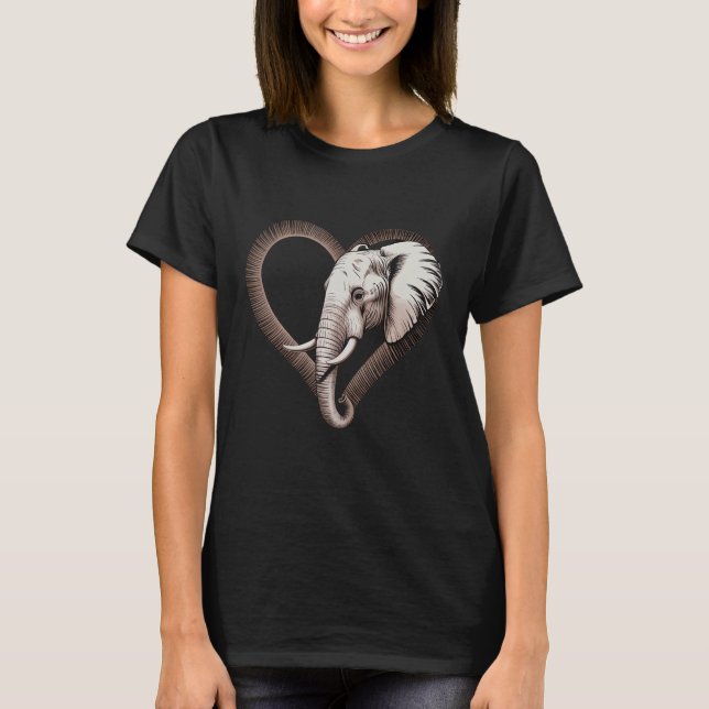 Camiseta Elephant Heart Wildlife Safari Elephant Animal Lov (Anverso)