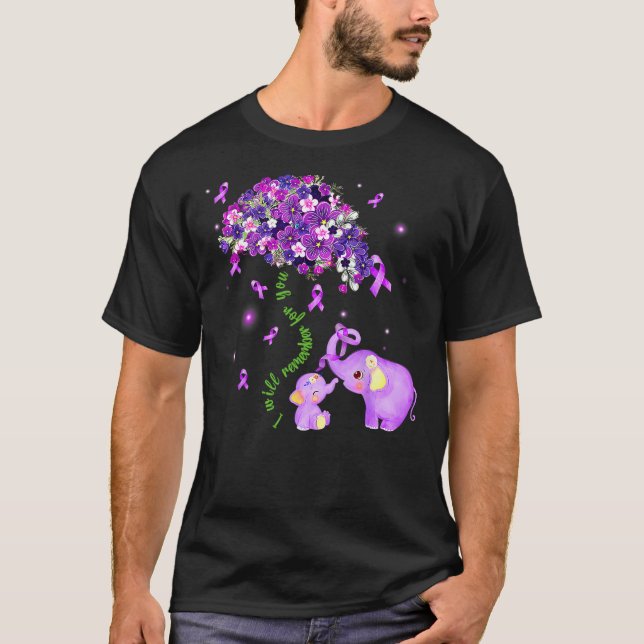 Camiseta Elephant I Will Remember For You Sunflower Alzheim (Anverso)