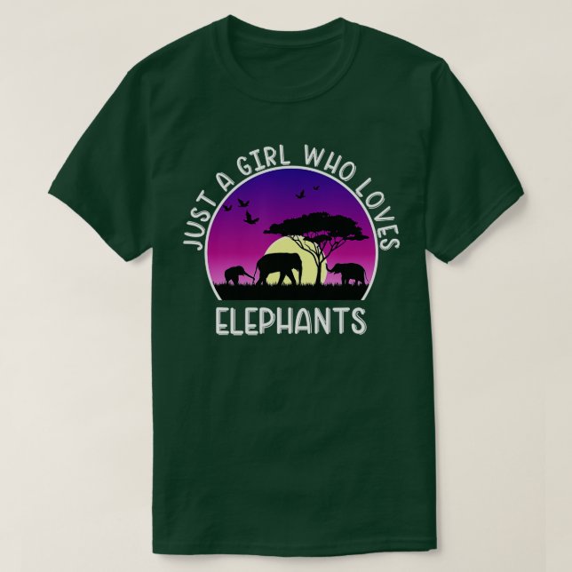 Camiseta Elephant Just A Girl Who Loves Elephants  (Diseño del anverso)