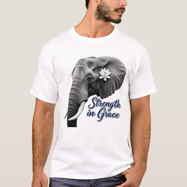 Camiseta Elephant Lotus Strength in Grace Art Print (Anverso)
