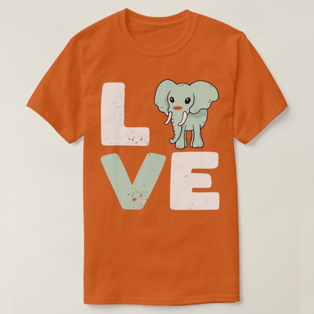 Camiseta Elephant Lover Cute Love Elephant Animal Vintage (Diseño del anverso)