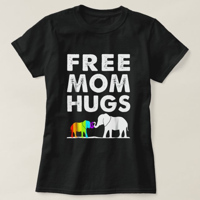 Camiseta Elephant Mama Free Mom Hugs (Diseño del anverso)
