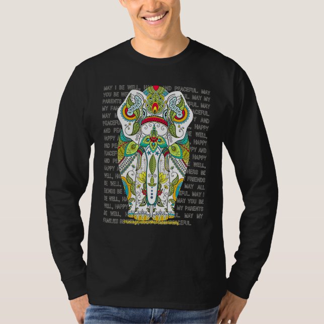 Camiseta Elephant Mandala Amor Amabilidad Metta Wish Blessi (Anverso)