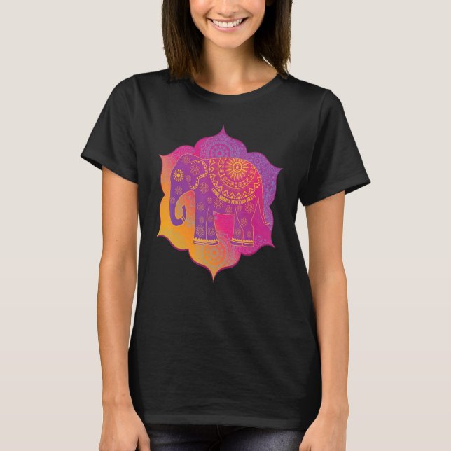 Camiseta Elephant Mandala Mindfulness Loving Kindness Medit (Anverso)