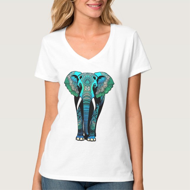 Camiseta Elephant Mandala Silhouette (Anverso)