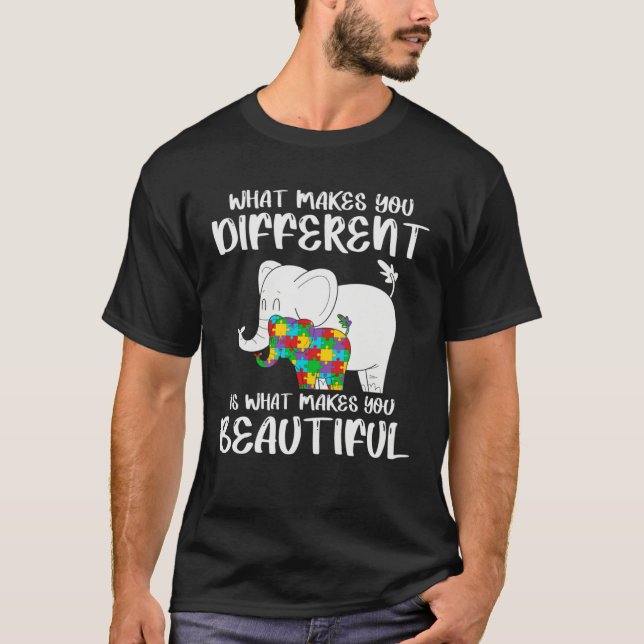 Camiseta Elephant Mom Autism Child Awareness Puzzle Choose  (Anverso)