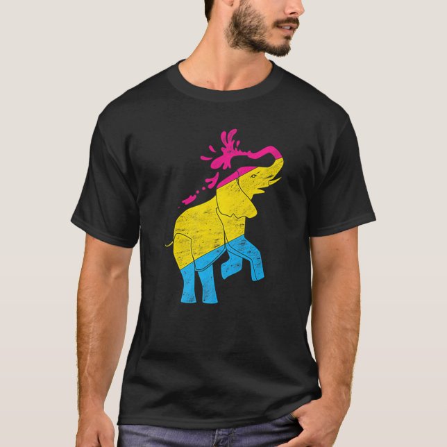 Camiseta Elephant Pansexuality Flag Equality Lgbt Pride Pan (Anverso)