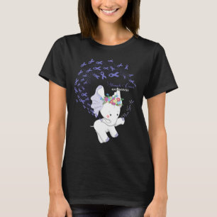 Camiseta Elephant Periwinkle Ribbon Stomach Cancenes Awaren