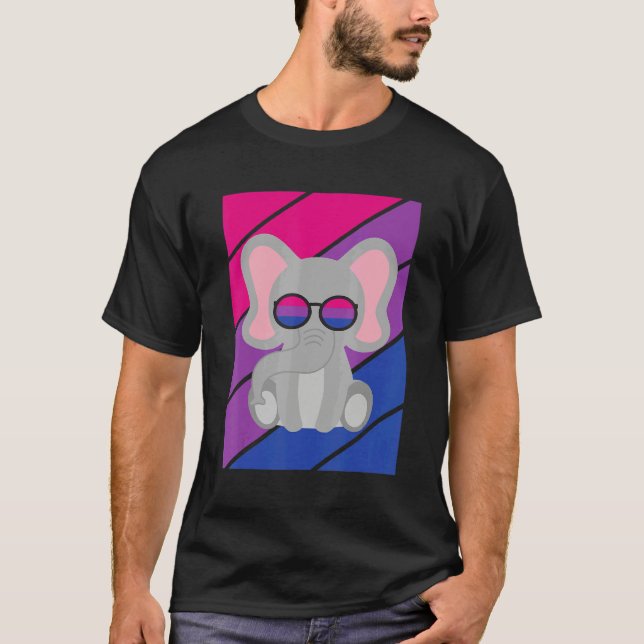 Camiseta Elephant Pride Bisexual Flag LGBTQ Proud Ally Prid (Anverso)