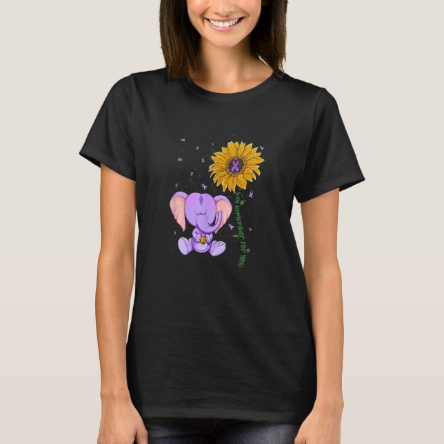 Camiseta Elephant Purple I ll Remember For You Alzheimer s  (Anverso)