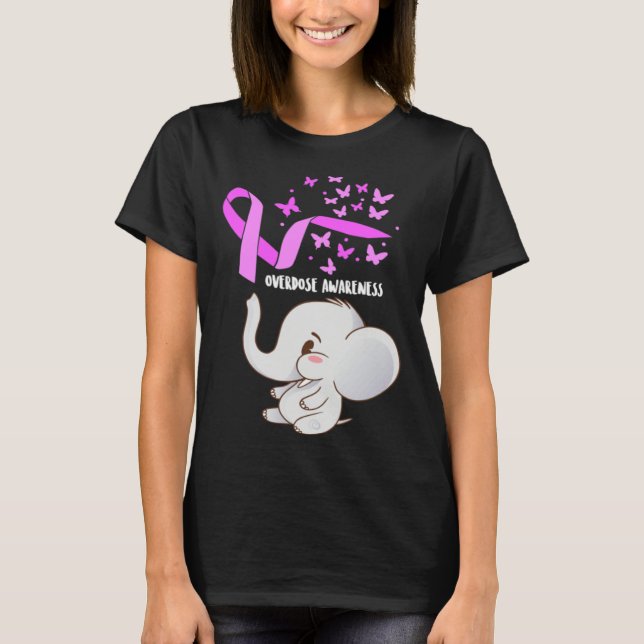 Camiseta Elephant Purpleln Balloons Overdose Awareness Supp (Anverso)