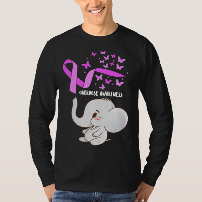 Camiseta Elephant Purpleln Balloons Overdose Awareness Supp (Anverso)