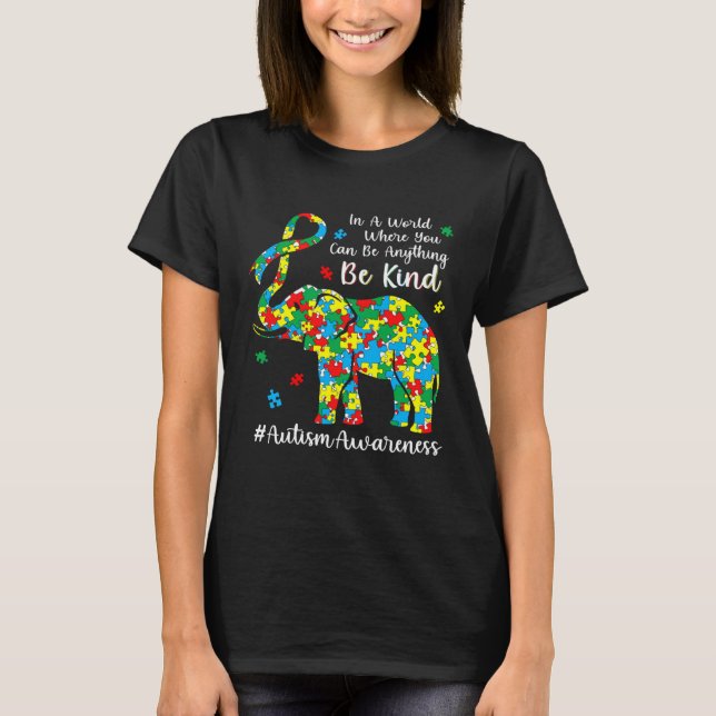 Camiseta Elephant Puzzle Piece Autism Awareness Month For K (Anverso)