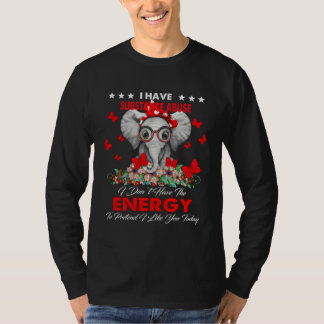 Camiseta Elephant Red Ribbon Have Substance Abuse Awareness