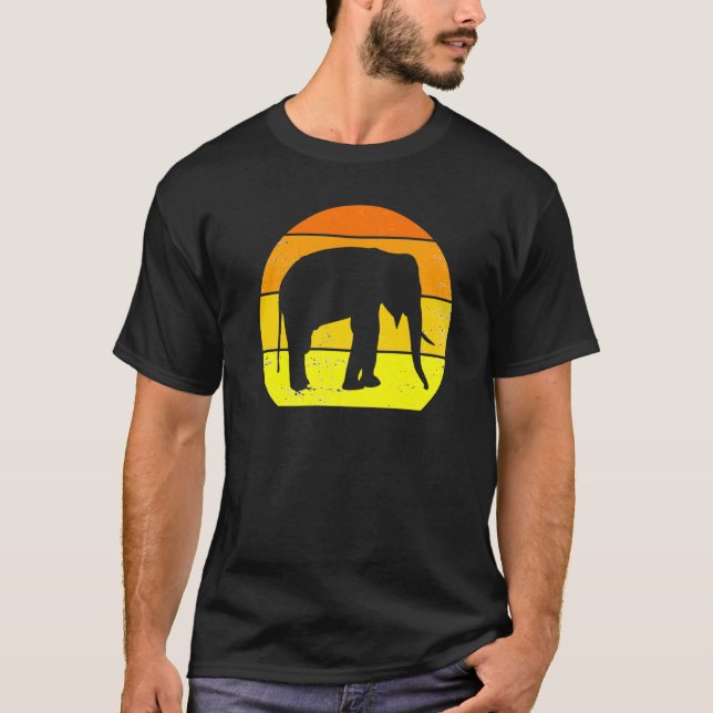 Camiseta Elephant Retro Elephant Elephant Silhouette Zoo An (Anverso)