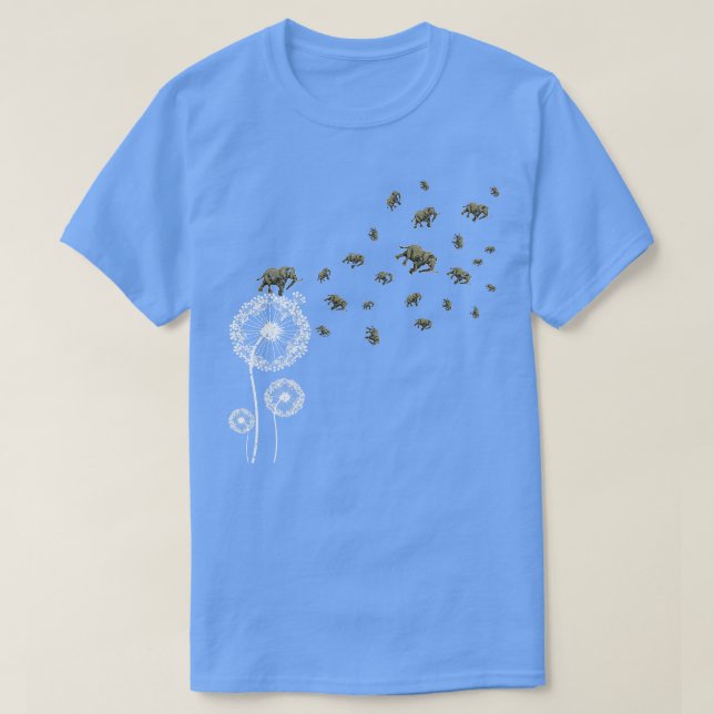 Camiseta Elephant Retro Flor Puff Ball Dandelia (Diseño del anverso)