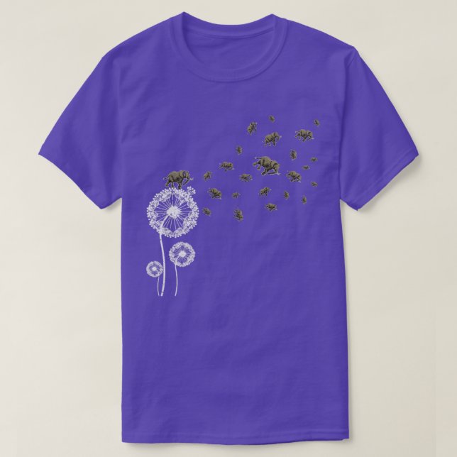 Camiseta Elephant Retro Flor Puff Ball Dandelia (Diseño del anverso)