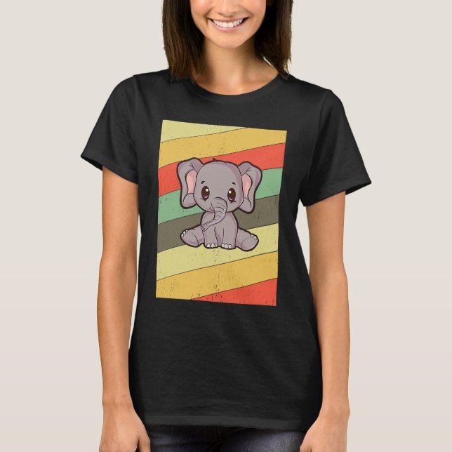Camiseta Elephant Retro Vintage Zoo Animal Zookeeper (Anverso)