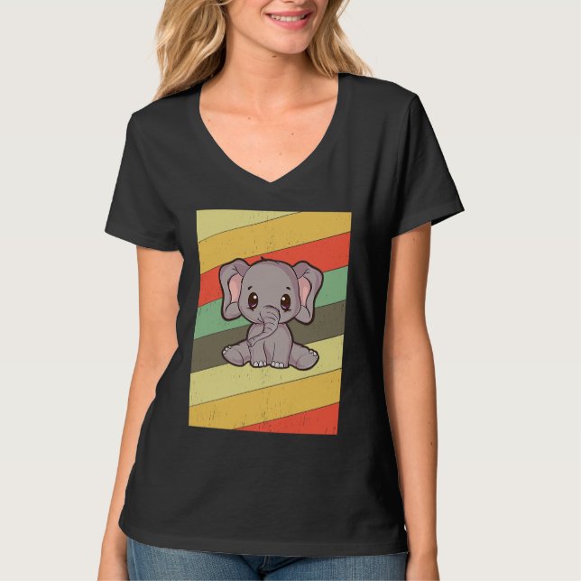 Camiseta Elephant Retro Vintage Zoo Animal Zookeeper (Anverso)